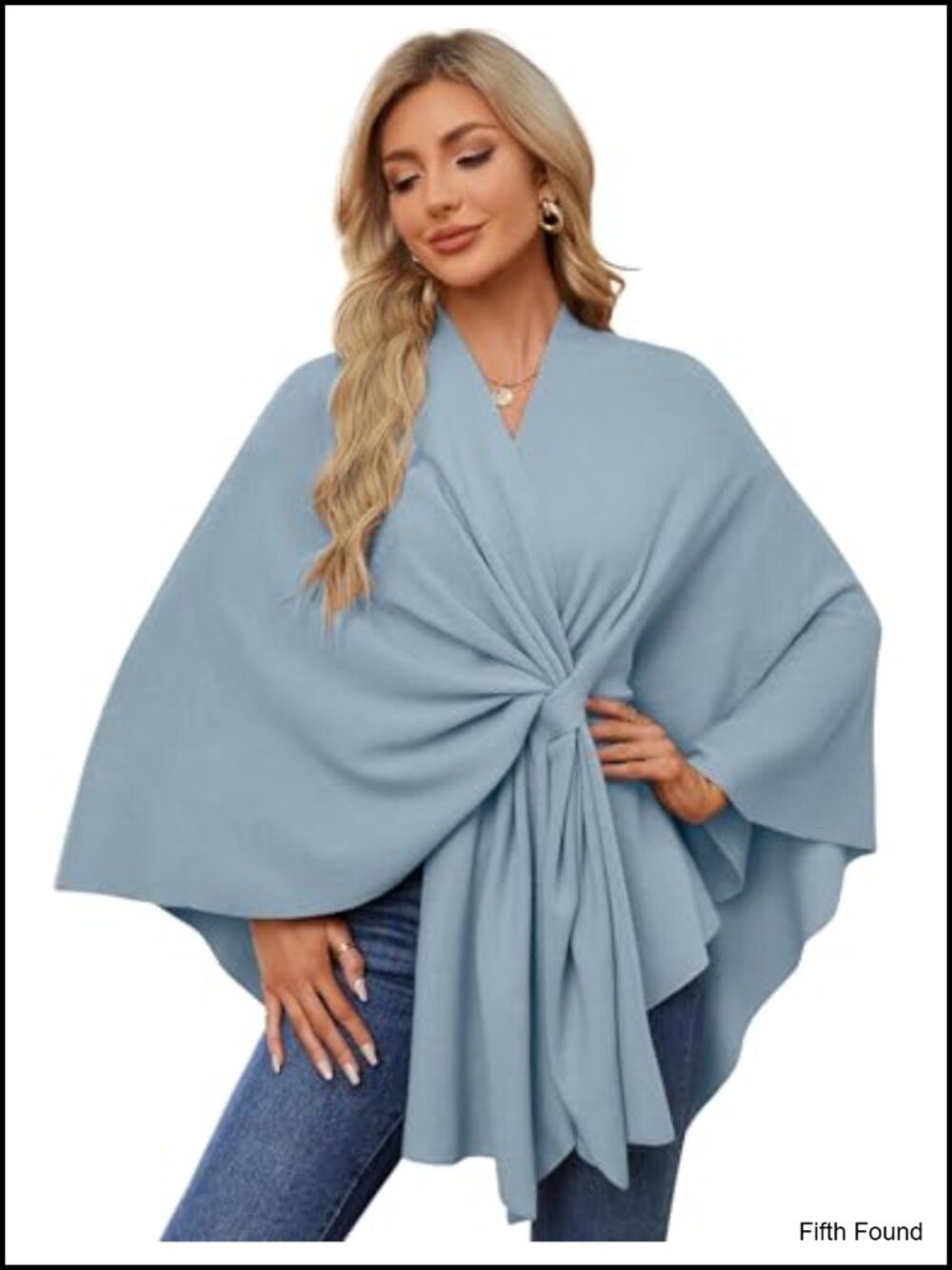 Women's Soft Knit Open Front Shawl Wrap Poncho Sweater One Size